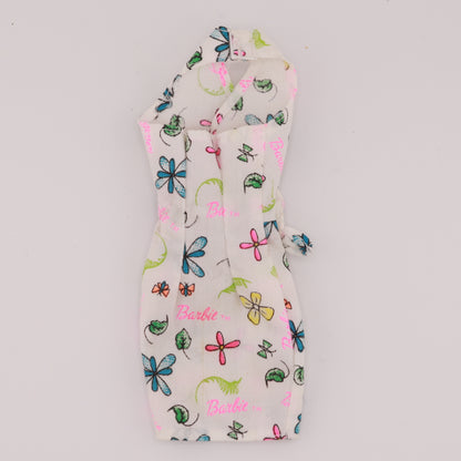Barbie Print Butterfly White Wrap Dress A