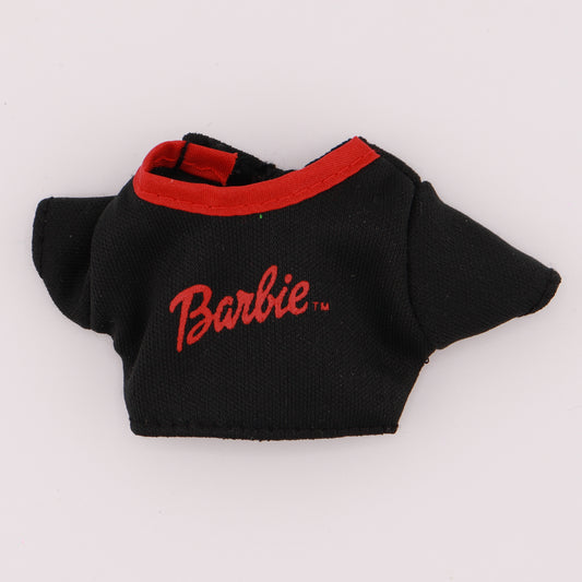 Black Scoop Neck Barbie Crop Top A