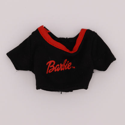 Black Scoop Neck Barbie Crop Top B