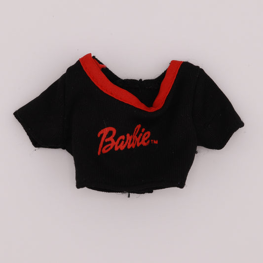 Black Scoop Neck Barbie Crop Top B