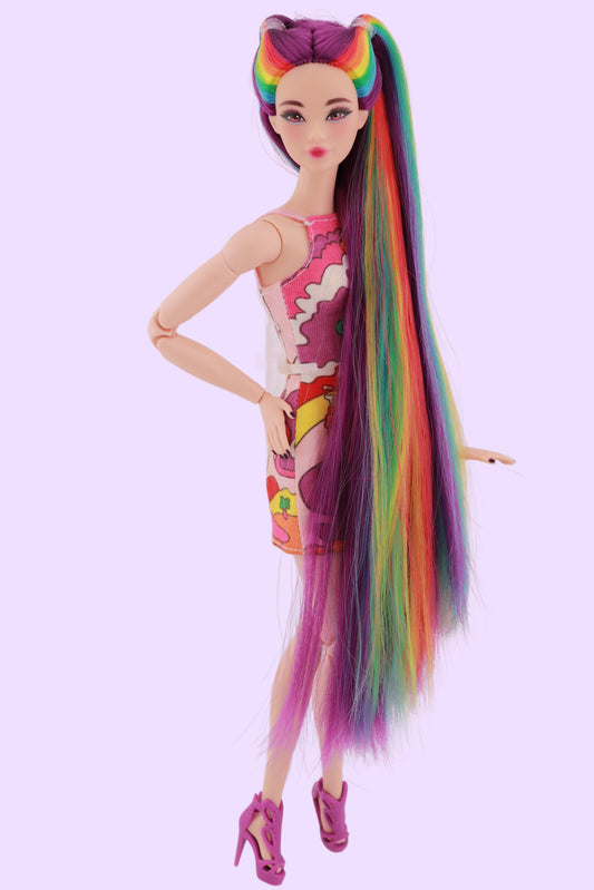 Purple and Rainbow Hair Odile Barbie