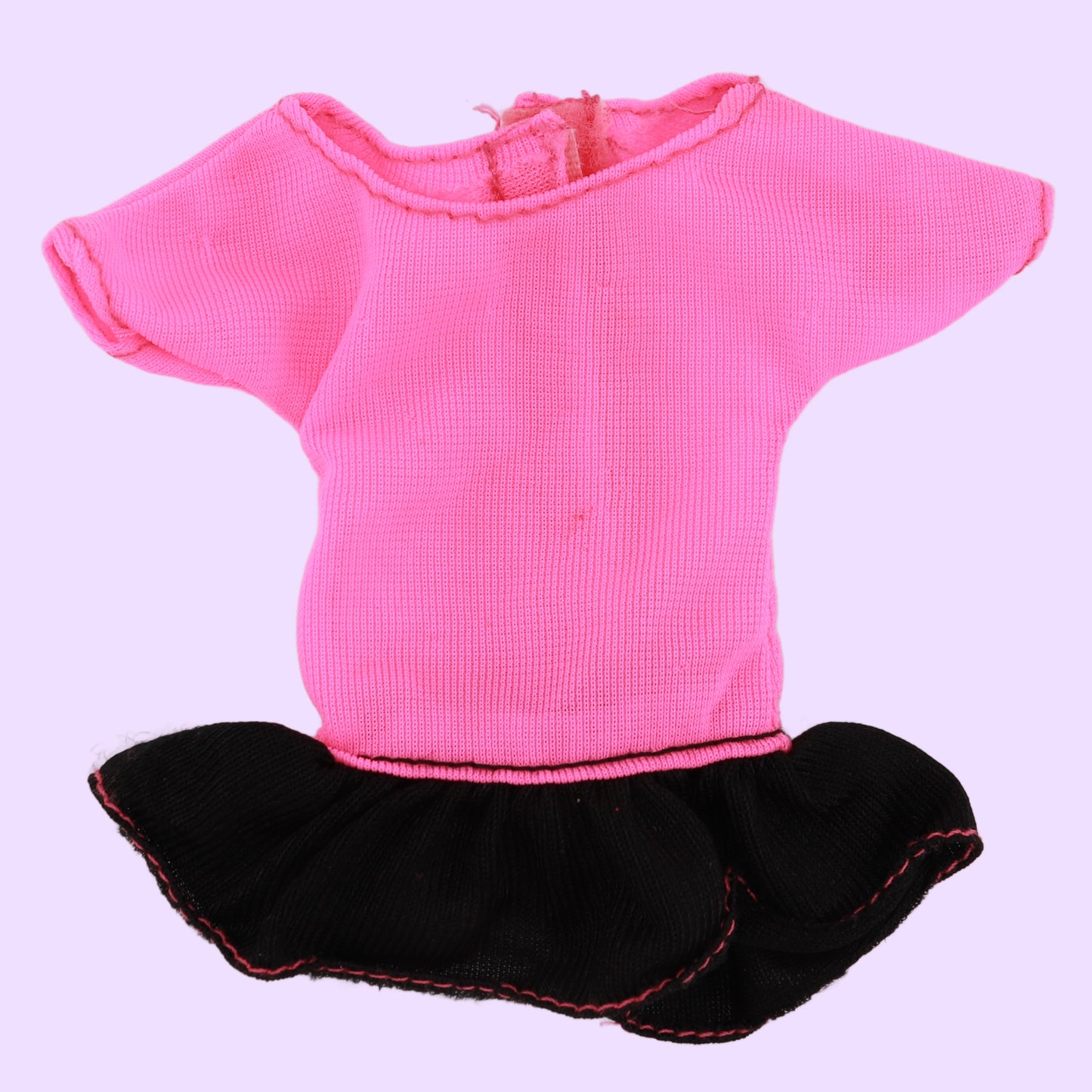 Neon Pink Top with Black Ruffle