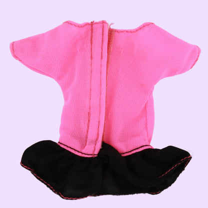 Neon Pink Top with Black Ruffle