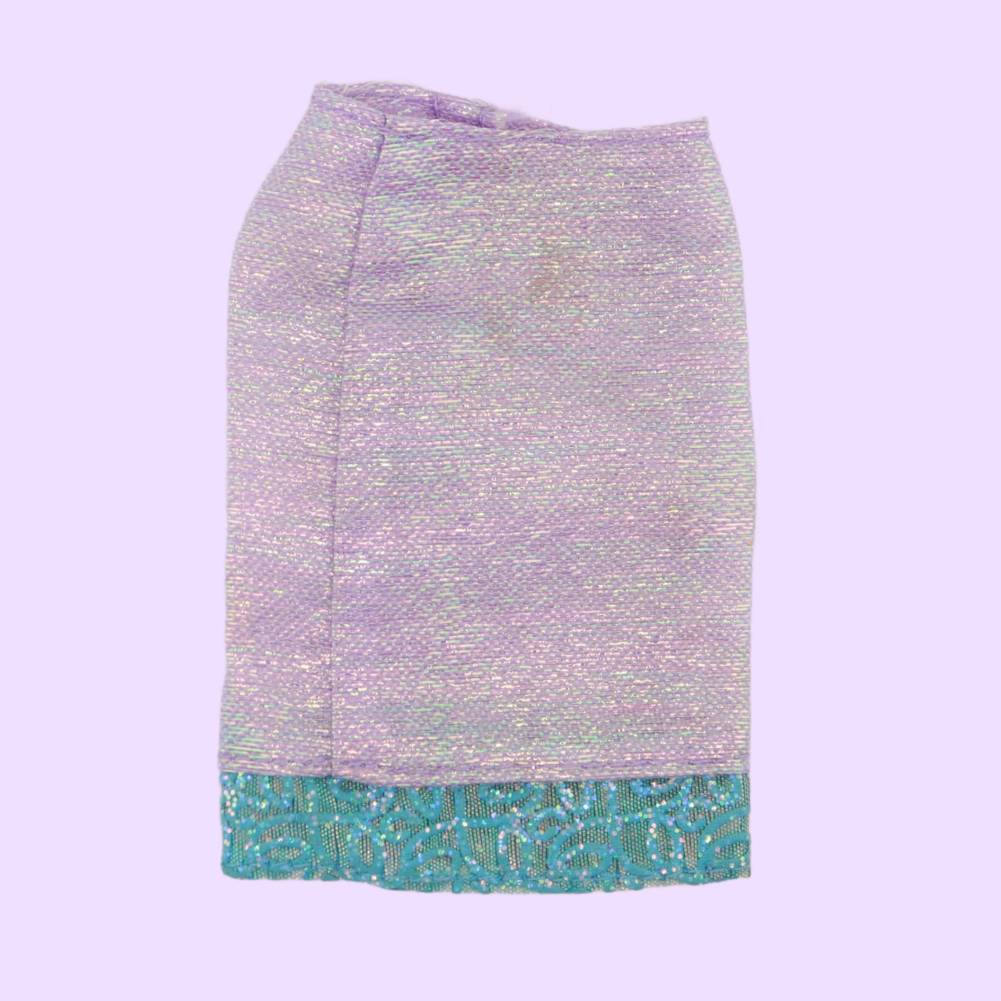 Shimmer Lavender Skirt with Blue Detail