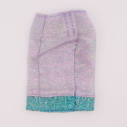 Shimmer Lavender Skirt with Blue Detail