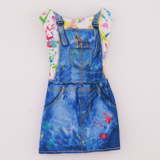 Artist Smock Printed On Dress