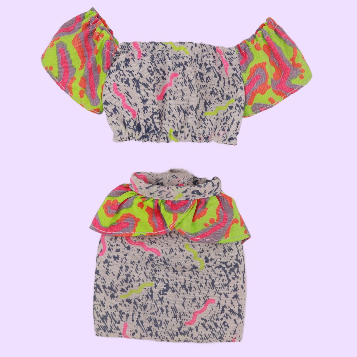 90s Barbie Outfit Crop Top and Peplum Skirt