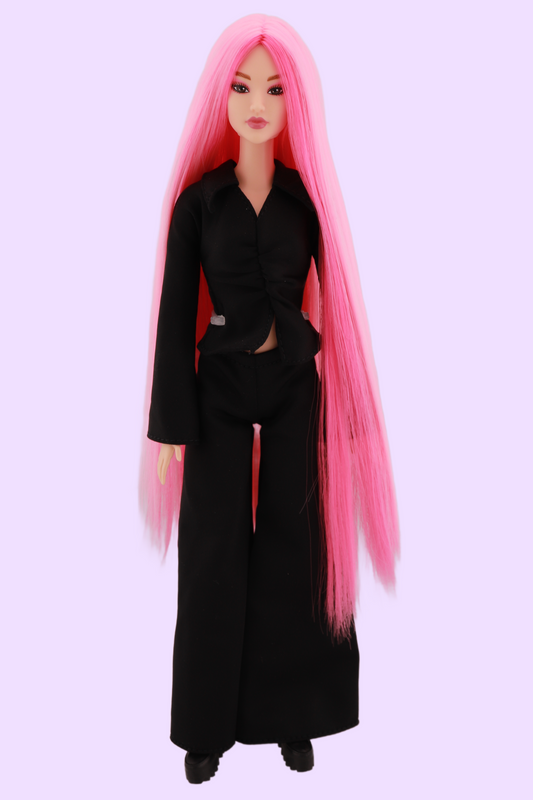 Two Toned Pink Audrey Face Barbie Custom