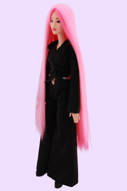 Two Toned Pink Audrey Face Barbie Custom