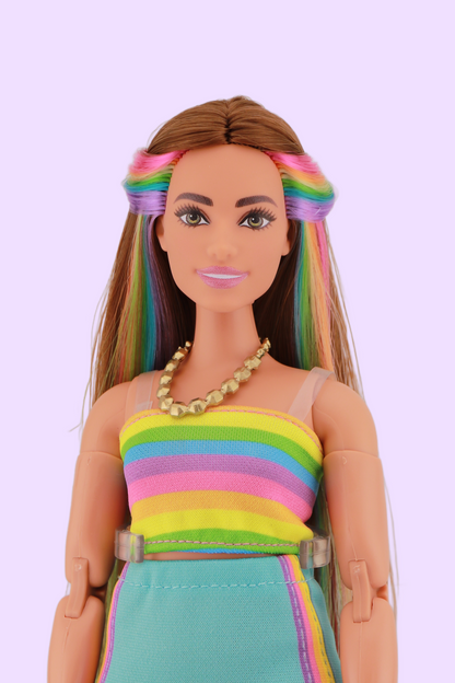 Curvy Rainbow Hair MTM Barbie (extra outfit)