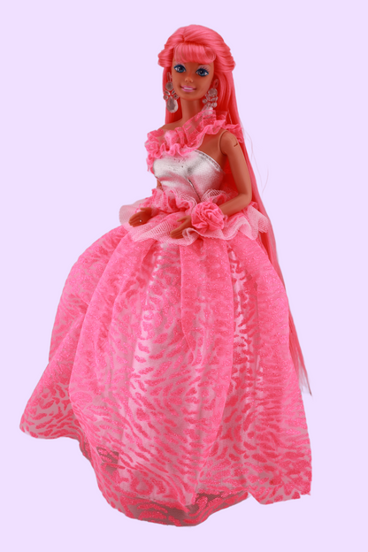 Custom Neon Pink Hair 3 Looks Barbie (1995)