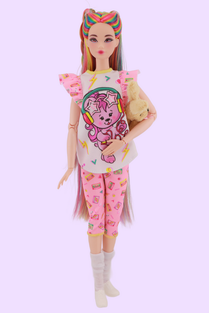 Signature Rainbow Hair Custom Reroot Odile Barbie