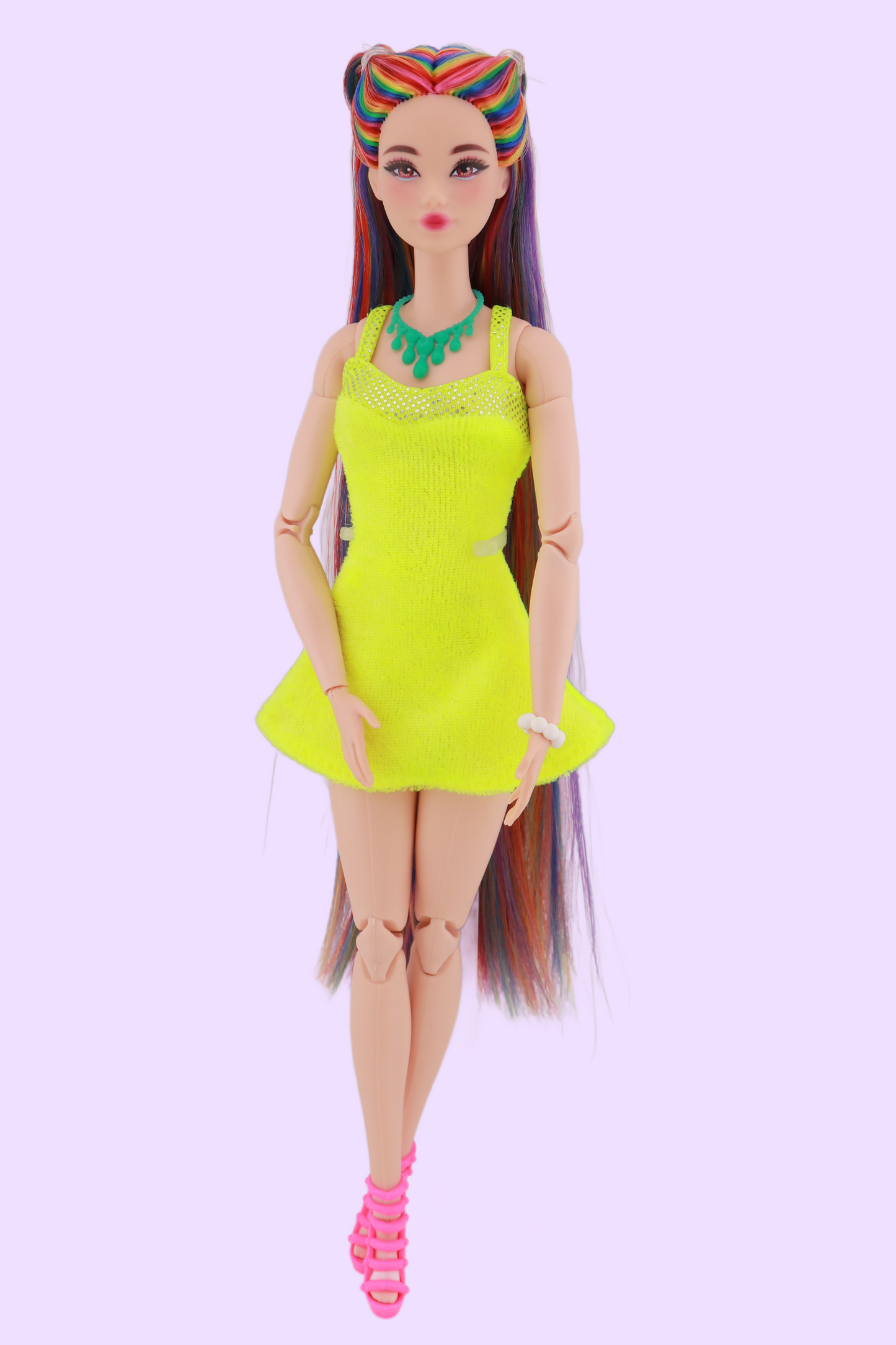 Signature Bold Rainbow Hair Custom Reroot Odile Barbie