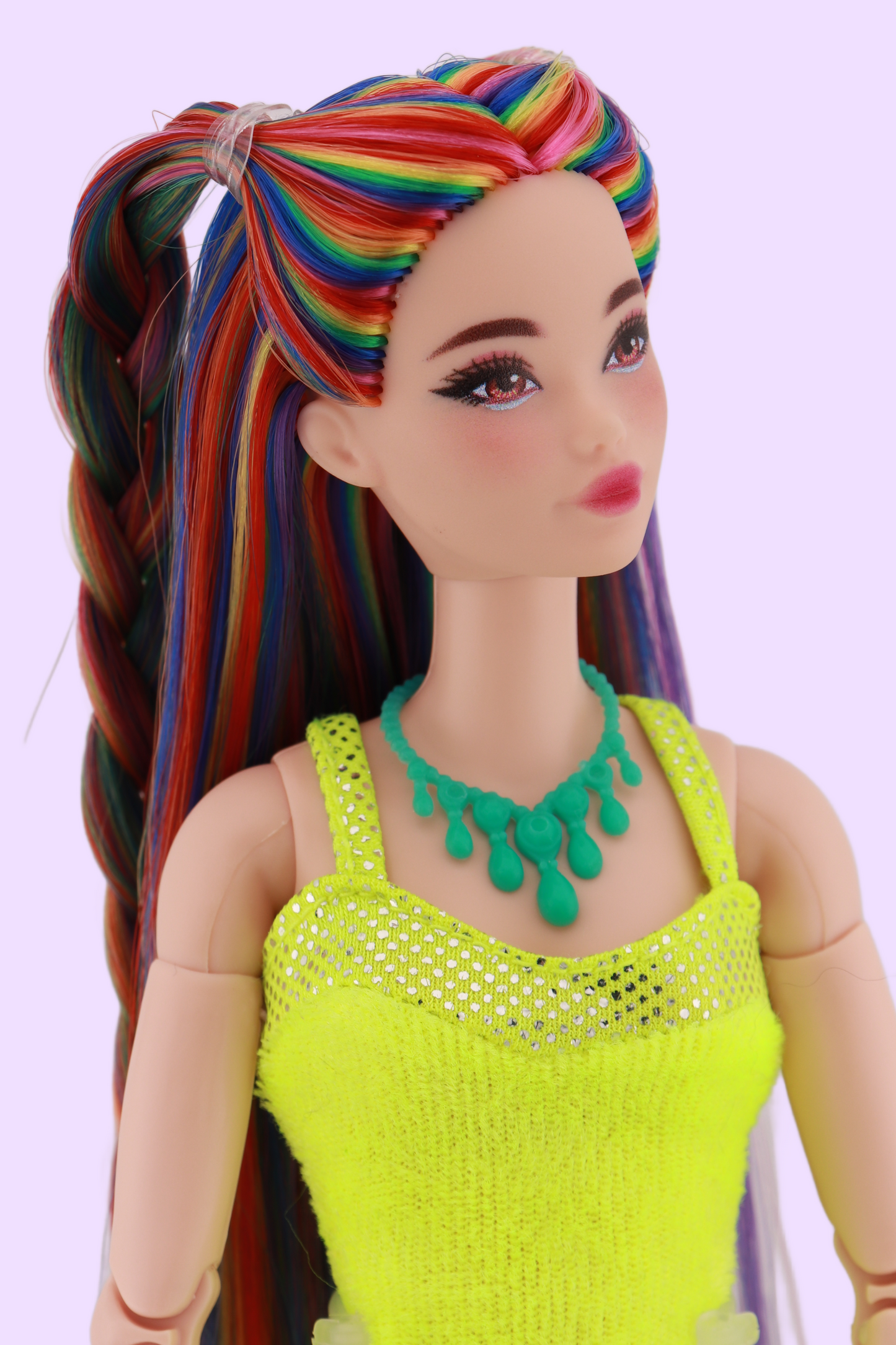 Signature Bold Rainbow Hair Custom Reroot Odile Barbie