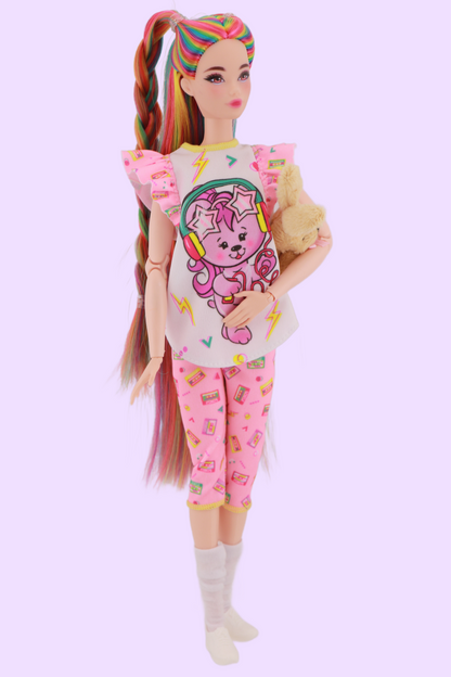 Signature Rainbow Hair Custom Reroot Odile Barbie