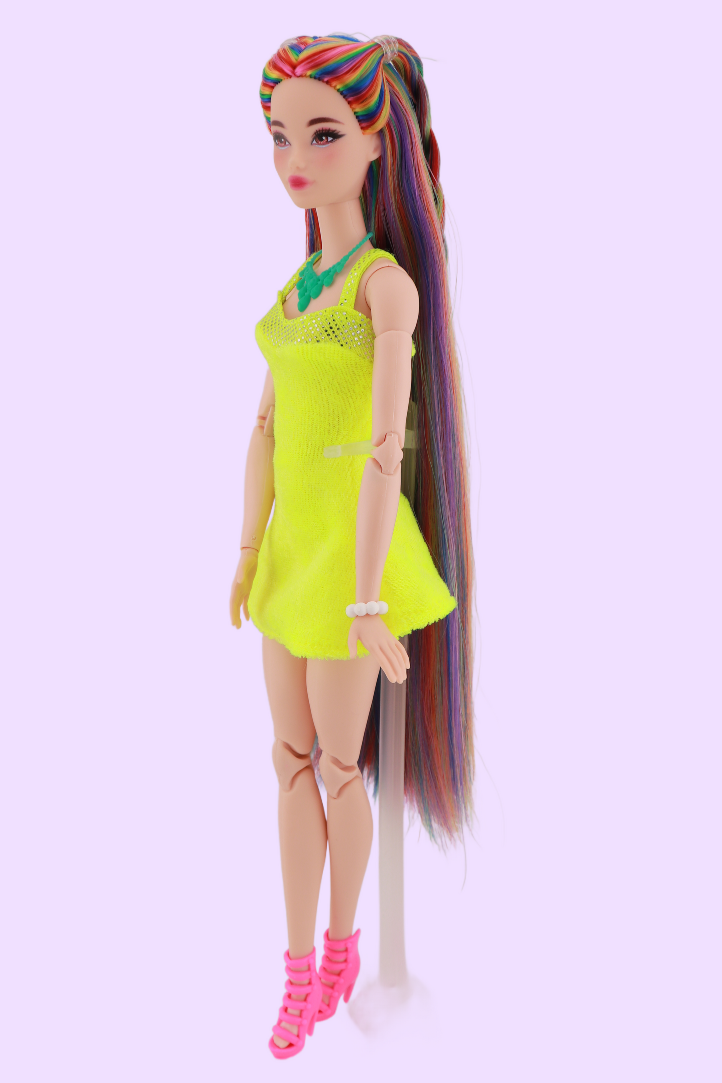 Signature Bold Rainbow Hair Custom Reroot Odile Barbie
