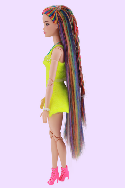 Signature Bold Rainbow Hair Custom Reroot Odile Barbie