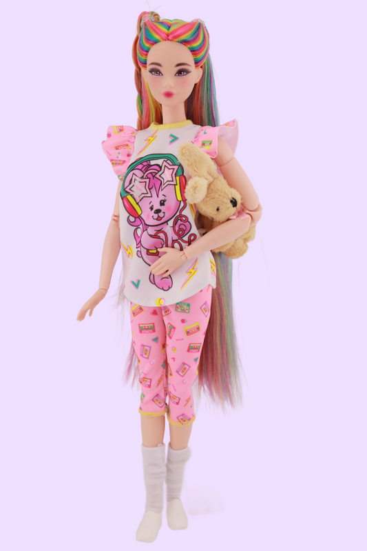 Signature Rainbow Hair Custom Reroot Odile Barbie