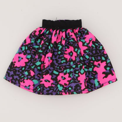 Black, Purple and Pink Floral Skirt