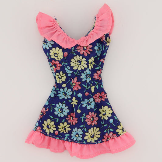 Floral Print Dress with Ruffle Trim