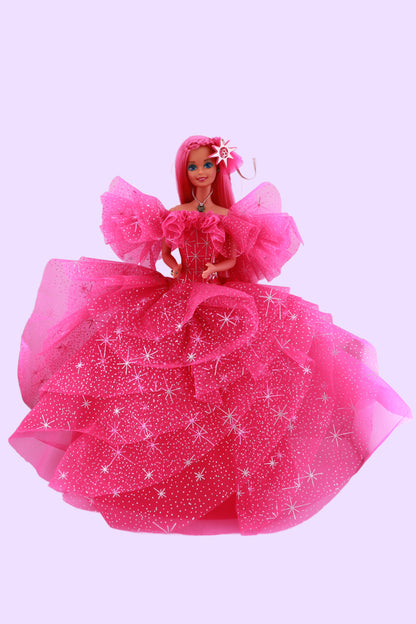 Pink Princess 1990 Holiday Barbie Reroot