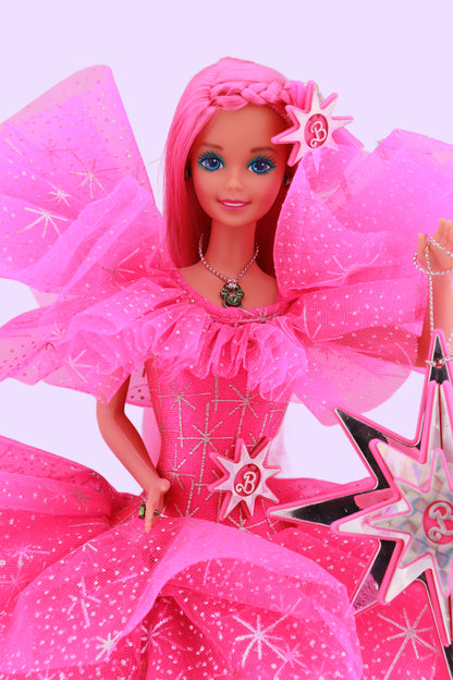 Pink Princess 1990 Holiday Barbie Reroot